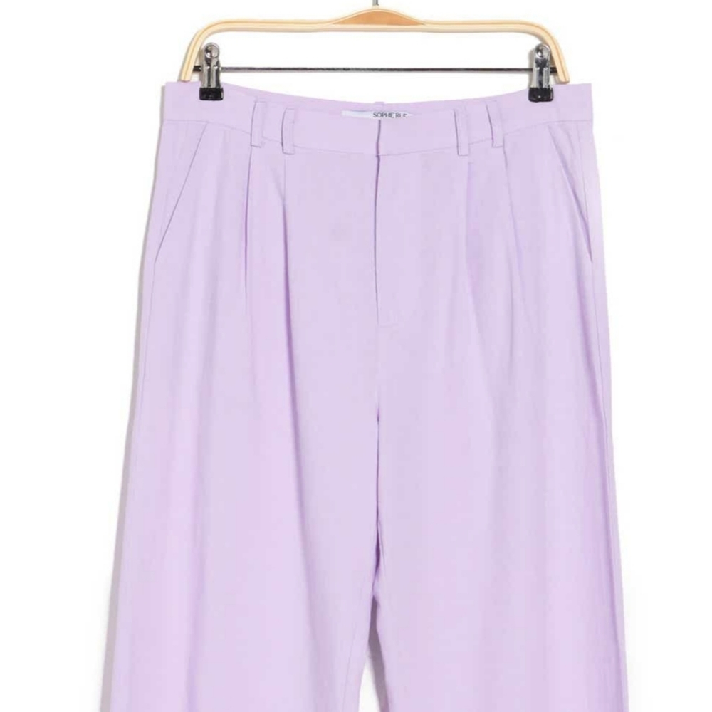 Sophie Rue Pleated Straight  Linen Pants